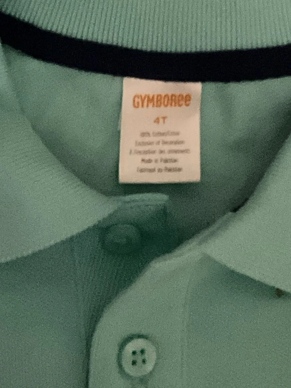 Gymboree Boys 4T Polo Shirt NWT Aqua Carrot Print Short Sleeve